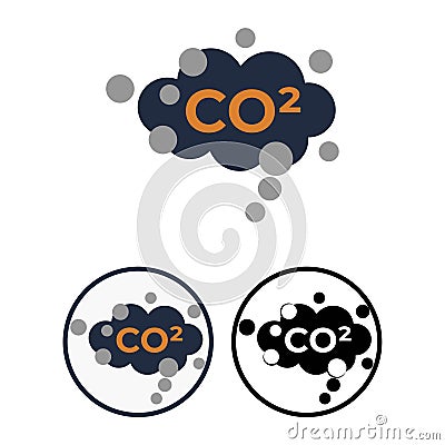 Simple flat round CO2 icon Vector Illustration