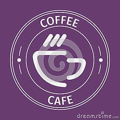 Simple flat round coffee cafe icon Stock Photo