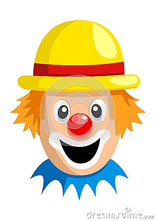 Cartoon Clown Face Vector Illustration