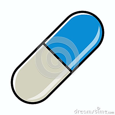 Capsule pill Isolated On White Vector Illustration