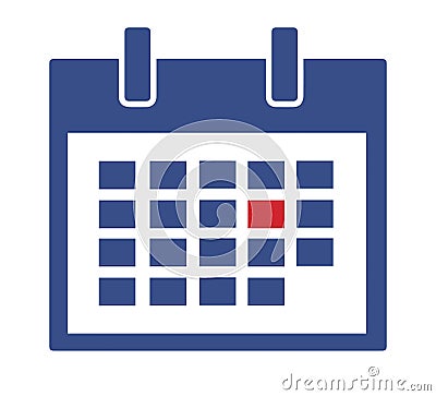 Vector web icon of a calendar sheet with important date marked in red Stock Photo