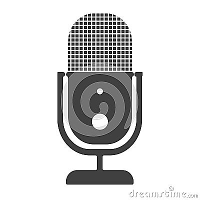 Simple flat voice recording microphone icon or symbol Vector Illustration