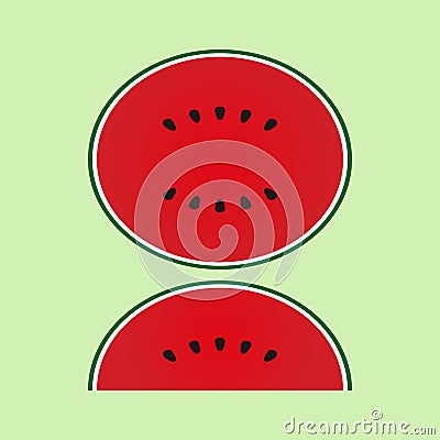 Simple flat watermelon illustration Vector Illustration