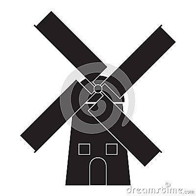 Simple flat windmill icon Stock Photo