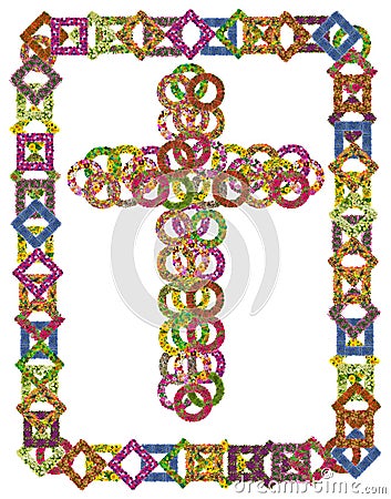 Simple floral Catholic cross Stock Photo