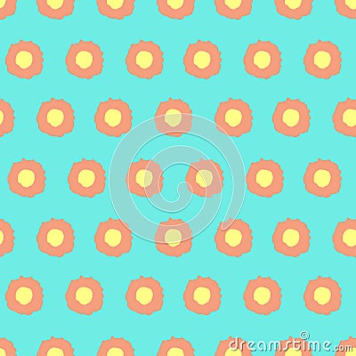 Simple floral pattern with rounded elements Vector Illustration