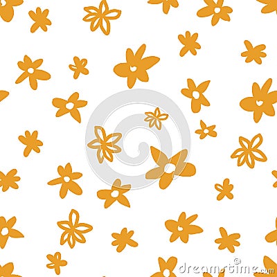 The simple floral seamless pattern.Rustic hand paint minimalist vector background.Textures for invitations, postcards, websites, a Vector Illustration