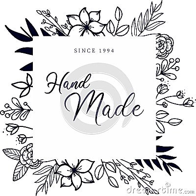 Simple Flower ornament for Wedding Photography Decoration and Planner Vector Illustration