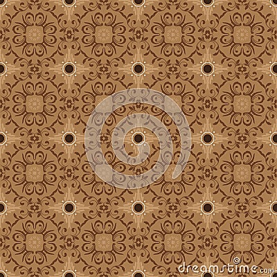 Simple flower pattern on Bantul batik with mocca color design Stock Photo