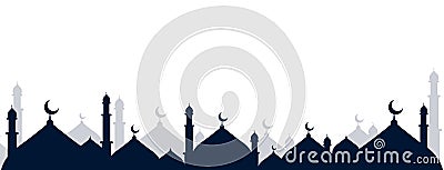 Mosque Silhouettes Islamic Banner Background Template Vector Illustration Vector Illustration