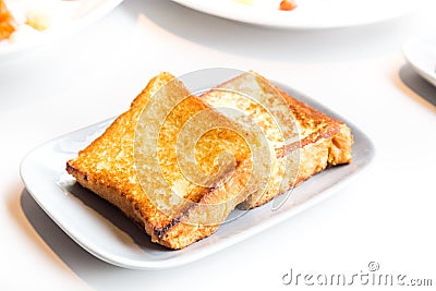 Simple French toast bread breakfast Stock Photo