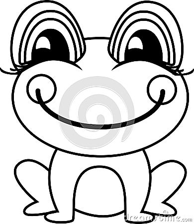 Simple frog or toad vector illustration Cartoon Illustration