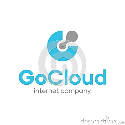 Simple G Cloud Internet Database Networking Company Idea Vector Illustration