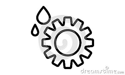 Simple gear drop logo icon element and template vector image Vector Illustration