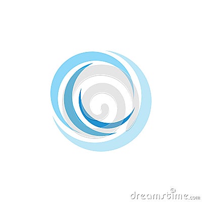 Simple geometric circle wave gradient logo Vector Illustration