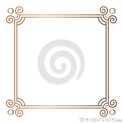 Simple geometric linear golden frame, design elements Vector Illustration