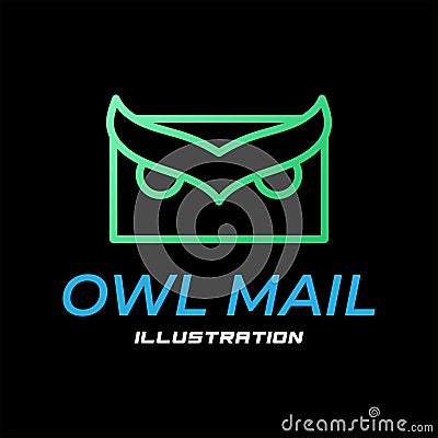 Simple Geometric Owl Bird Mail Icon Illustration Vector Illustration