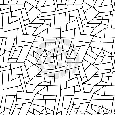 Simple geometric pattern. Seamless black and white background. Vector Illustration