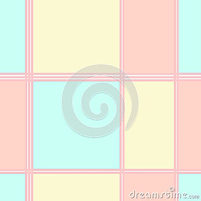 Simple geometric repeating pattern with colorful squares, rectangles, lines. Seamless abstract pattern with shapes Vector Illustration