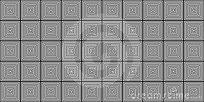 Simple geometric seamless pattern with multi tiered squares, white and black colors, vector Vector Illustration