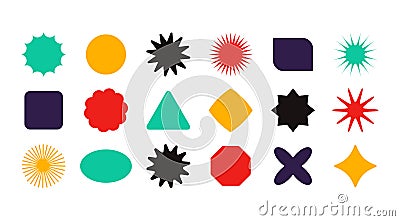 Simple geometric shapes. Modern brutalist elements swiss style, minimalist abstract bold primitive design. Vector art Vector Illustration