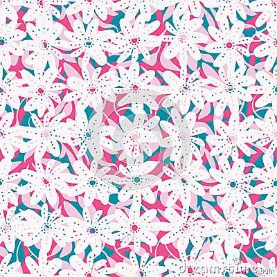 A simple girly flowers seamless vector pattern Vector Illustration