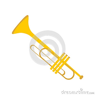 Simple Gold Trumpet Instrument Vector Illustration Graphic Vector Illustration