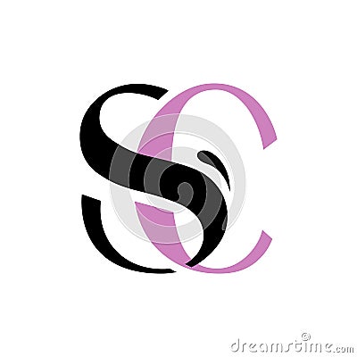 Simple good initial SC Letter logo design vector graphic concept illustrations Vector Illustration