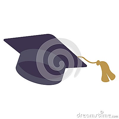 Simple graduation cap. Academic cap. University education hat illustration. Graduation concept symbol icon Vector Illustration