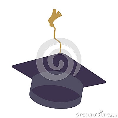 Simple graduation cap. Academic cap. University education hat illustration. Graduation concept symbol icon Vector Illustration