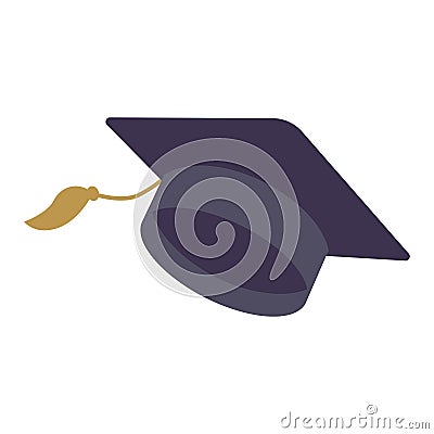 Simple graduation cap. Academic cap. University education hat illustration. Graduation concept symbol icon Vector Illustration