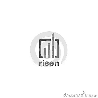 Simple Graphical Increase Logo Design Template Stock Photo