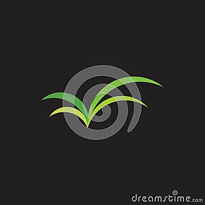 Simple grass symbol logo vector Vector Illustration