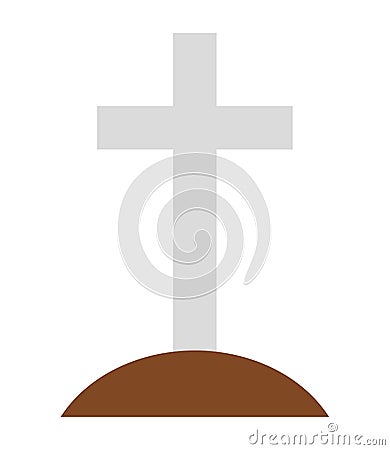 Simple grave icon. Gravestone vector illustration isolated on white Vector Illustration