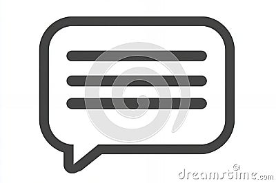 Simple Gray Speech Bubble Icon Minimalist Design Modern Interface Element Digital Communication Stock Photo