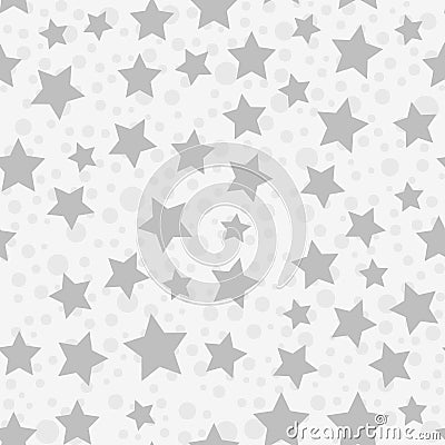 A simple gray star seamless pattern. white background Stock Photo