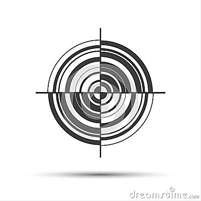Simple gray vector pictogram in the shape of a target Vector Illustration