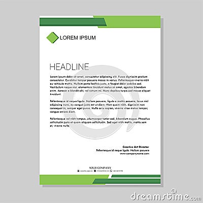 Simple green letterhead premium vector Vector Illustration