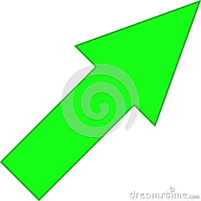 simple green Upward denoting Arrow Stock Photo