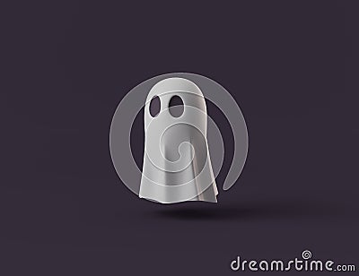 Simple halloween cartoon ghost 3d render illustartion. Stock Photo