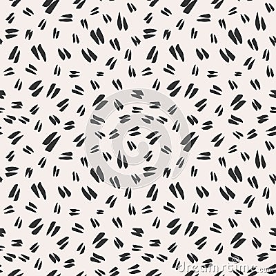 Simple hand-drawn ink doodles, seamless pattern, abstract geometric background. Simple ink brush strokes texture design. Vector Illustration