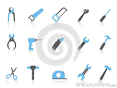 Simple hand tool icons,color series Vector Illustration
