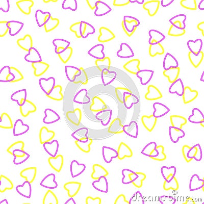 Simple heart seamless pattern,endless chaotic texture made of tiny heart silhouettes.Valentines,mothers day background.Great for Stock Photo