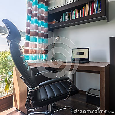 Simple home office space Stock Photo