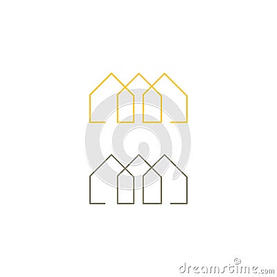 SIMPLE HOMES SIGN SYMBOL LOGO REAL ESTATE HOME BUILDING COMPANY Vector Illustration