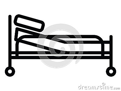 Simple Hospital Bed Icon Vector Illustration