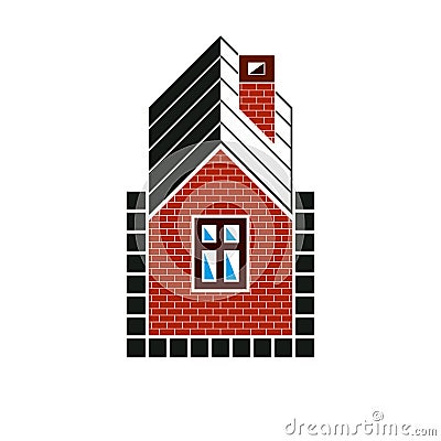 Simple house icon for graphic design, mansion conceptual symbol Vector Illustration