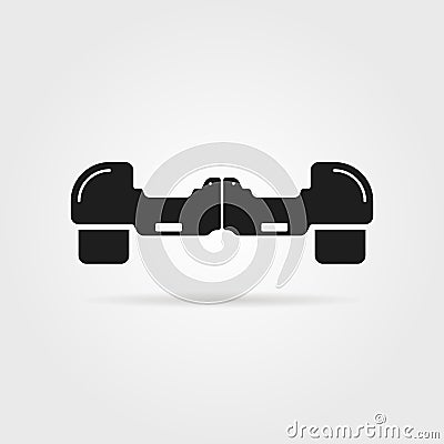 Simple hoverboard icon with shadow Vector Illustration