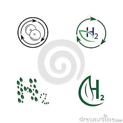 Simple hydrogen logo illustration design Cartoon Illustration