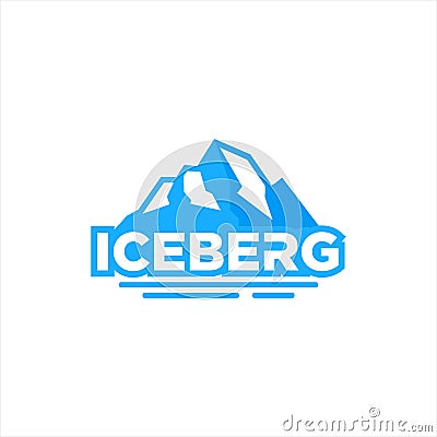 Simple iceberg mountain nature vector Vector Illustration
